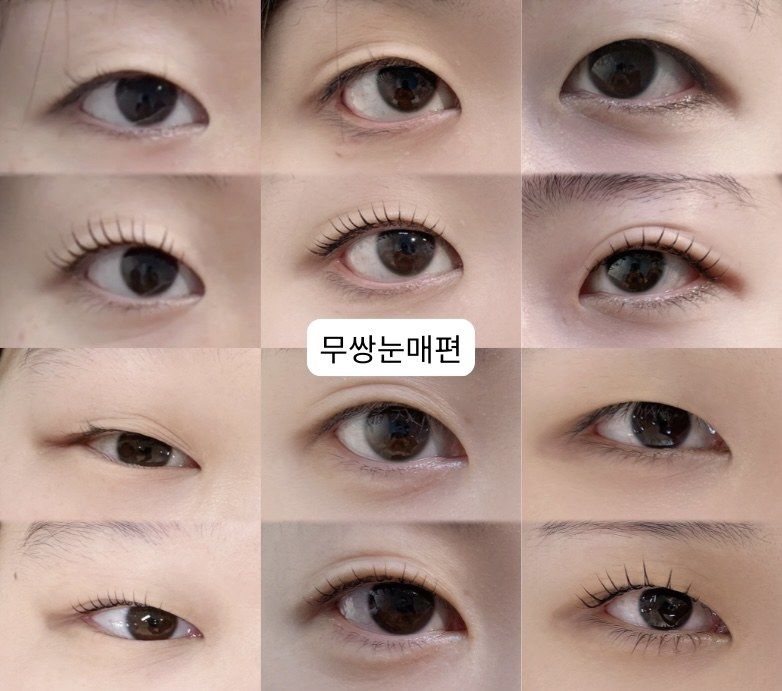 무쌍 눈매 케이스별 속눈썹펌 전후 비교 자료